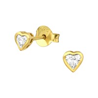 Gold plated hartjes oorknopjes Hati Gold plated hartjes oorknopjes Hati