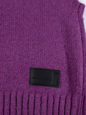 WE11DONE Cable Knit Vest Purple - OALLERY