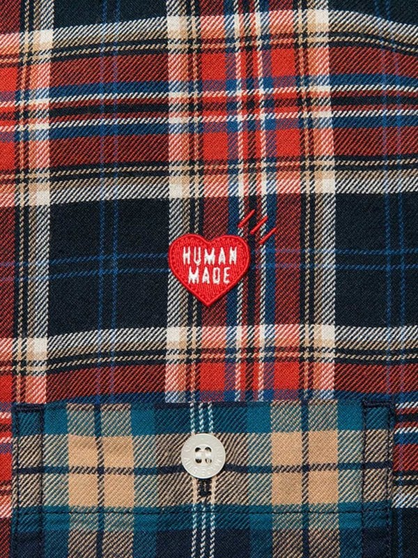 ナチュラルネイビー HUMAN MADE CHECKED OVERSHIRT BLUE Sサイズ - シャツ