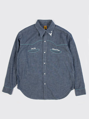 Human Made Western Chambray Shirt Indigo - OALLERY