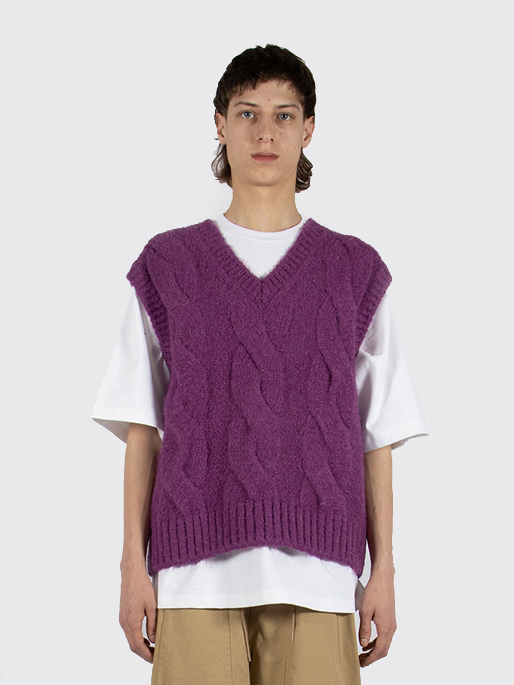 cable knitted vest