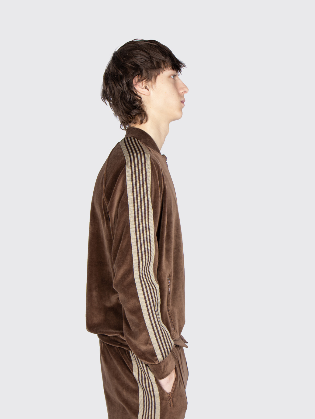 Needles R.C. Track Jacket - C/Pe Velour Brown - OALLERY