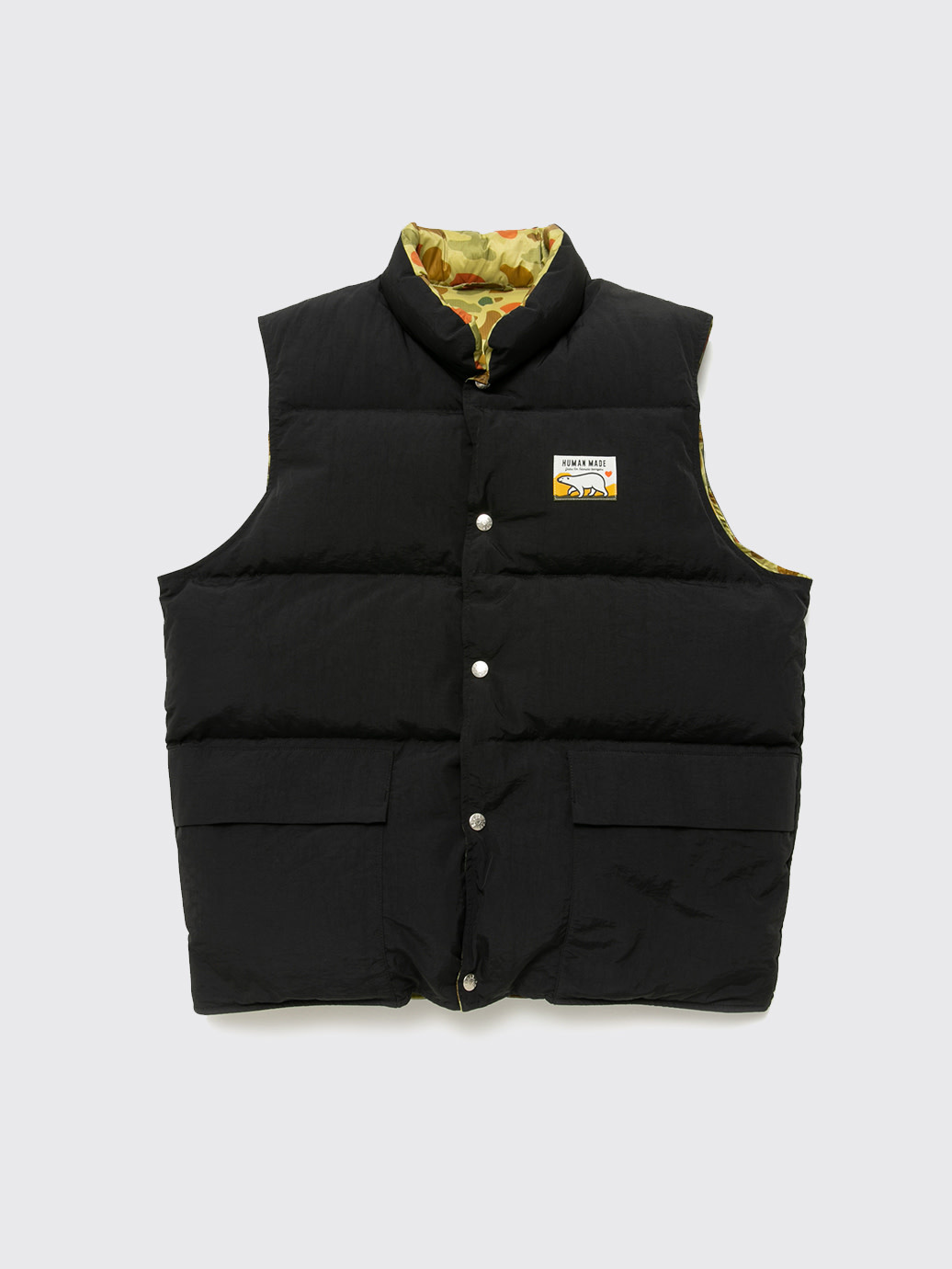 human made down vest blackダウンベスト リバーシブル-