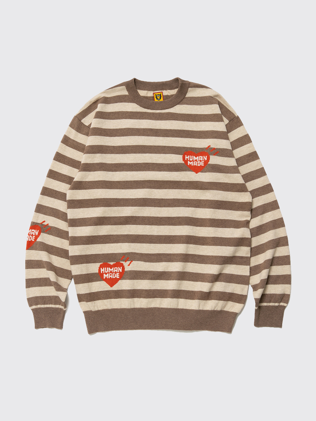 Human Made Striped L/S Knit Sweater FW22 Beige - OALLERY