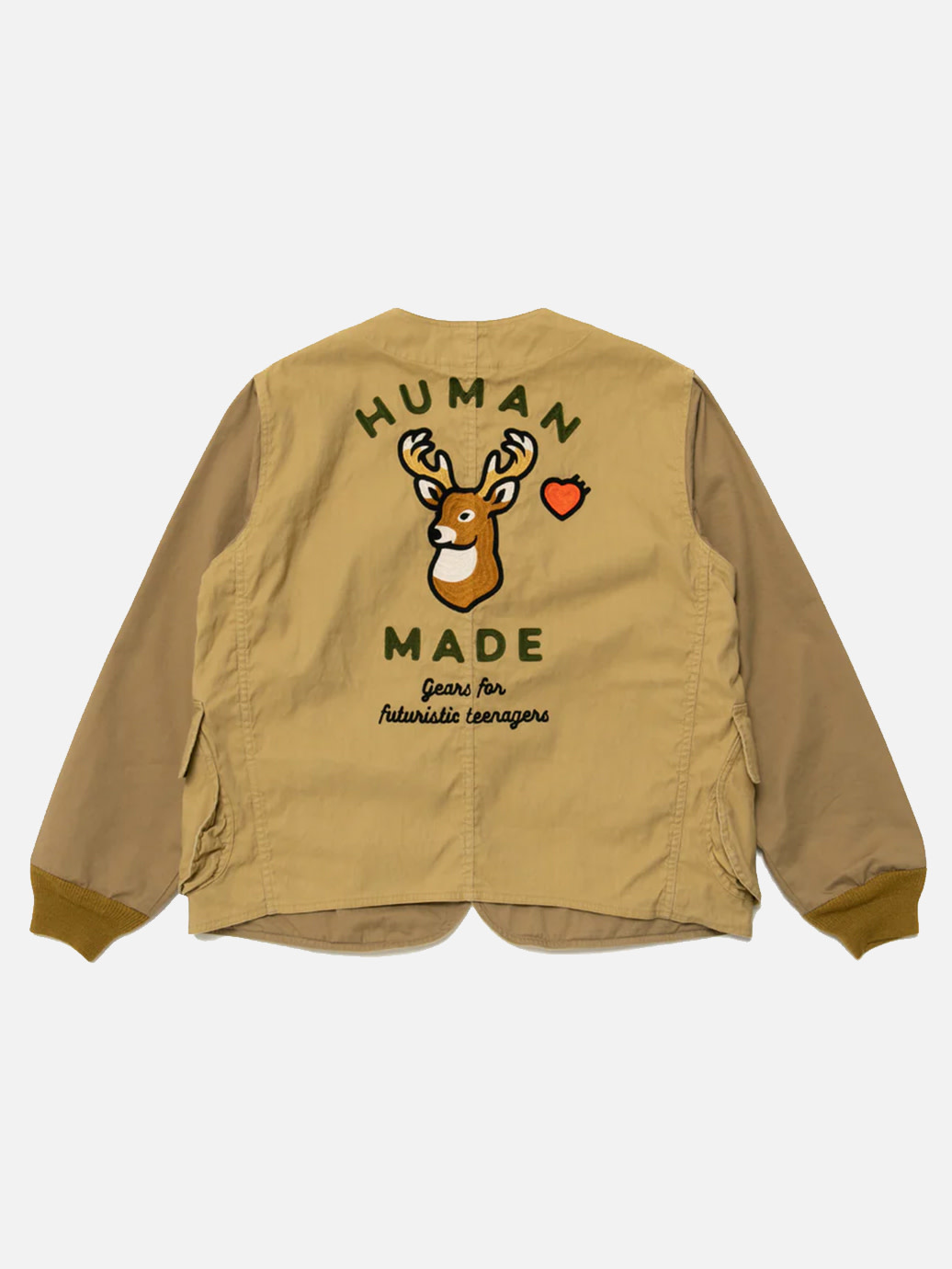 Human Made Collarless Hunting Jacket SS23 Beige - OALLERY