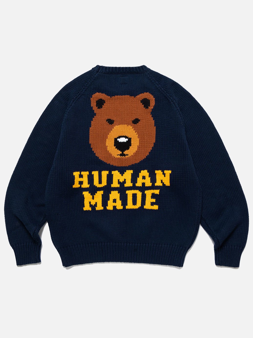 Human Made Bear Raglan Knit Sweater SS23 Navy - OALLERY