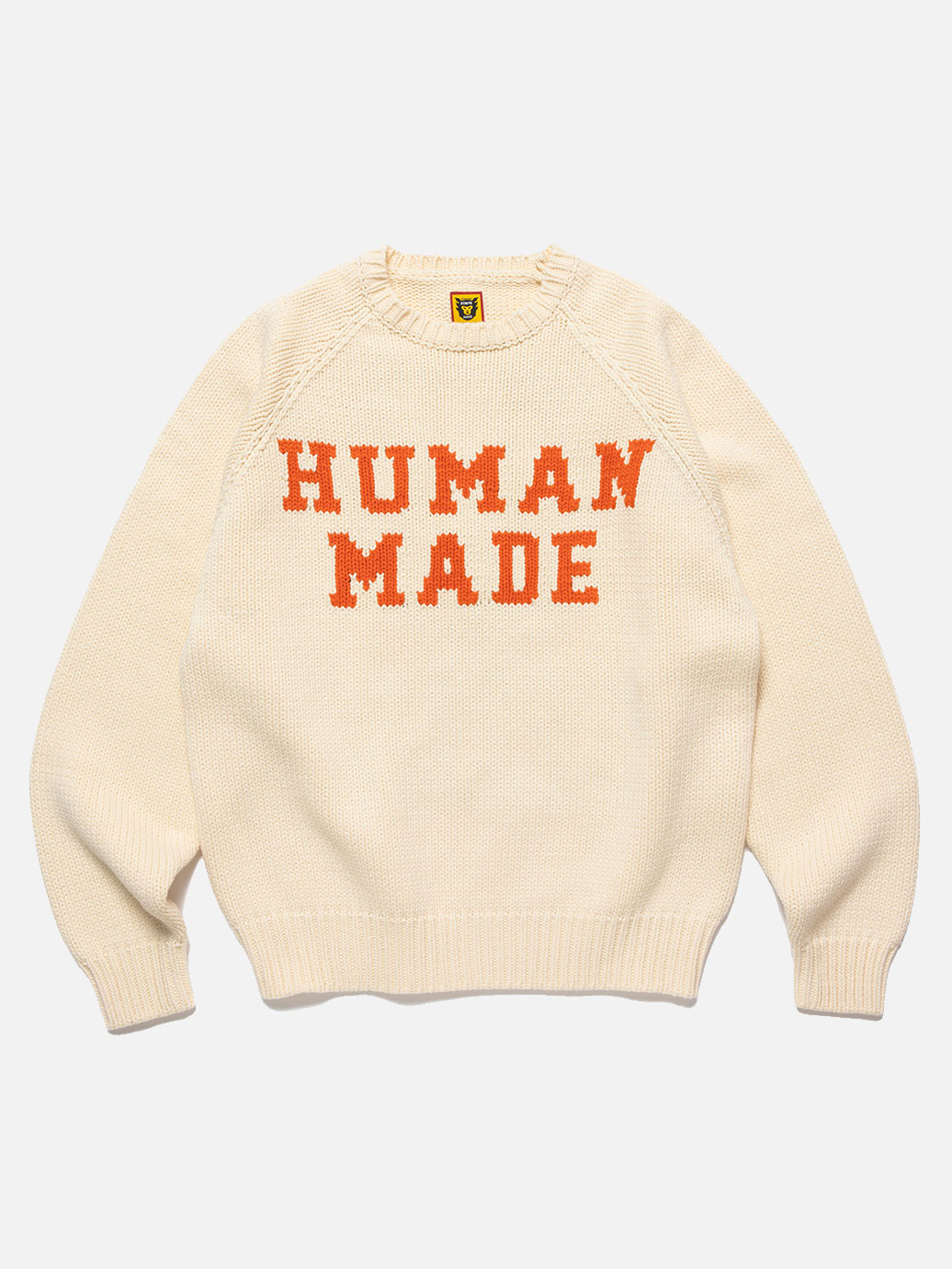 Human Made Bear Raglan Knit Sweater SS23 White - OALLERY