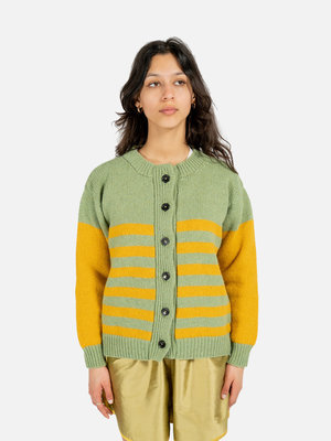 Cawley Cawley Rosa Knitted Cardigan Women's Yellow/ Green -