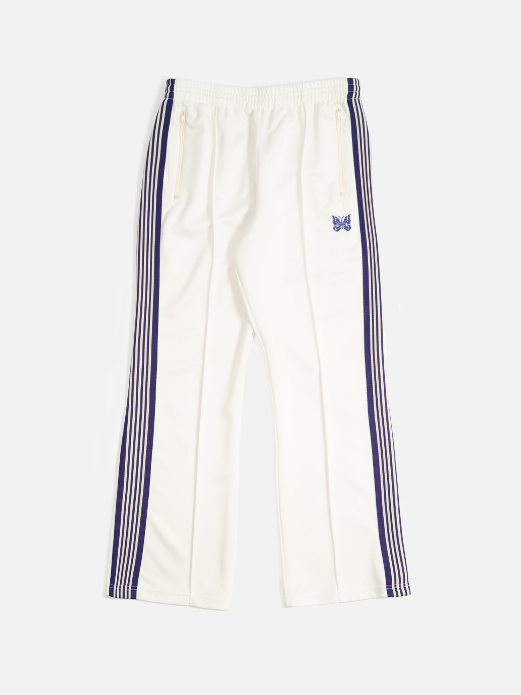 Needles Boot-Cut Track Pant - Poly Smooth Ice White - OALLERY