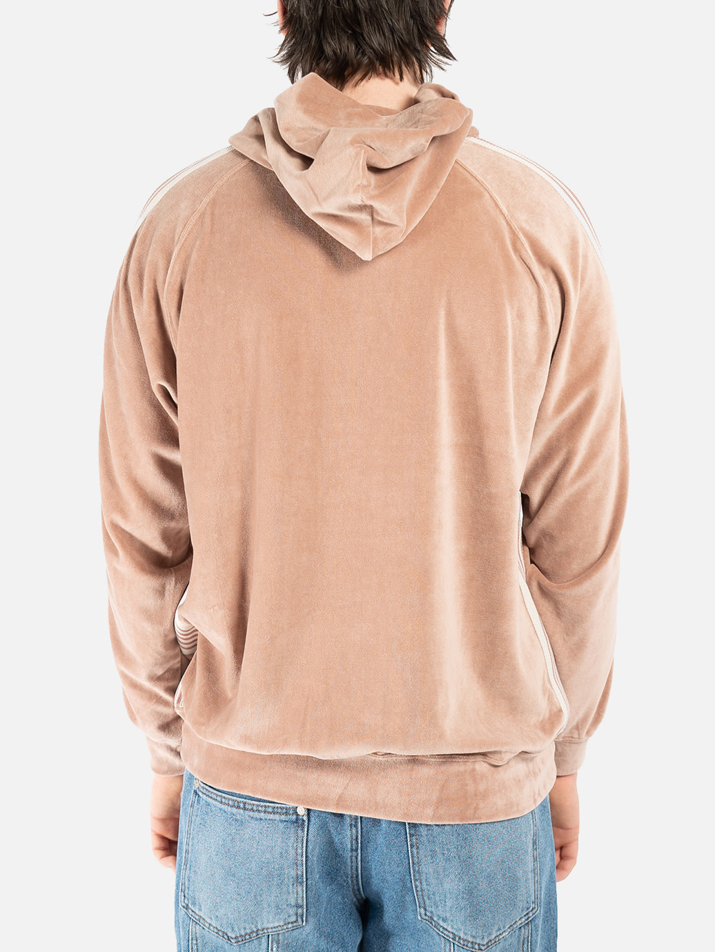 Needles Track Hoody - C/PE Velour Old Rose - OALLERY