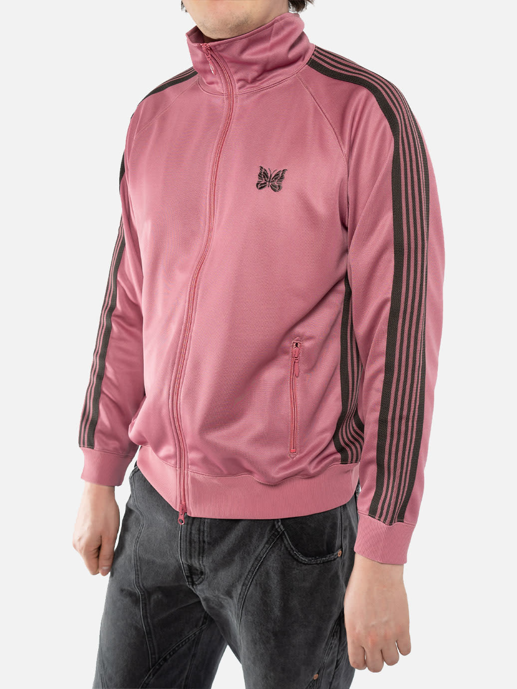Needles Track Jacket - Poly Smooth Smoke Pink - OALLERY