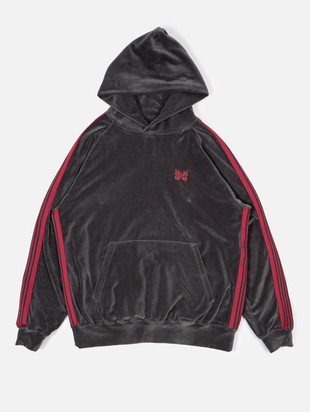 Needles Track Hoody - C/PE Velour Charcoal - OALLERY