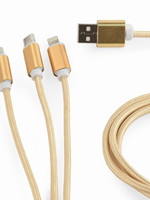 CableXpert 3-in-1 USB laadkabel 1 meter goud