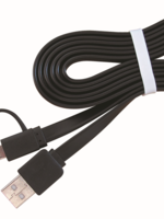 CableXpert USB oplaadkabel 2-in-1 zwart 1 meter