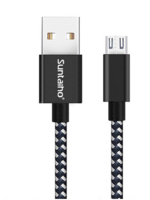 CableXpert Premium micro-USB laad- & datakabel 'katoen', 2 m, zilver/wit