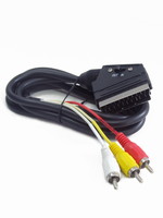 CableXpert Bidirectionele RCA (3x tulp) naar SCART audio-video kabel, 1.8 meter