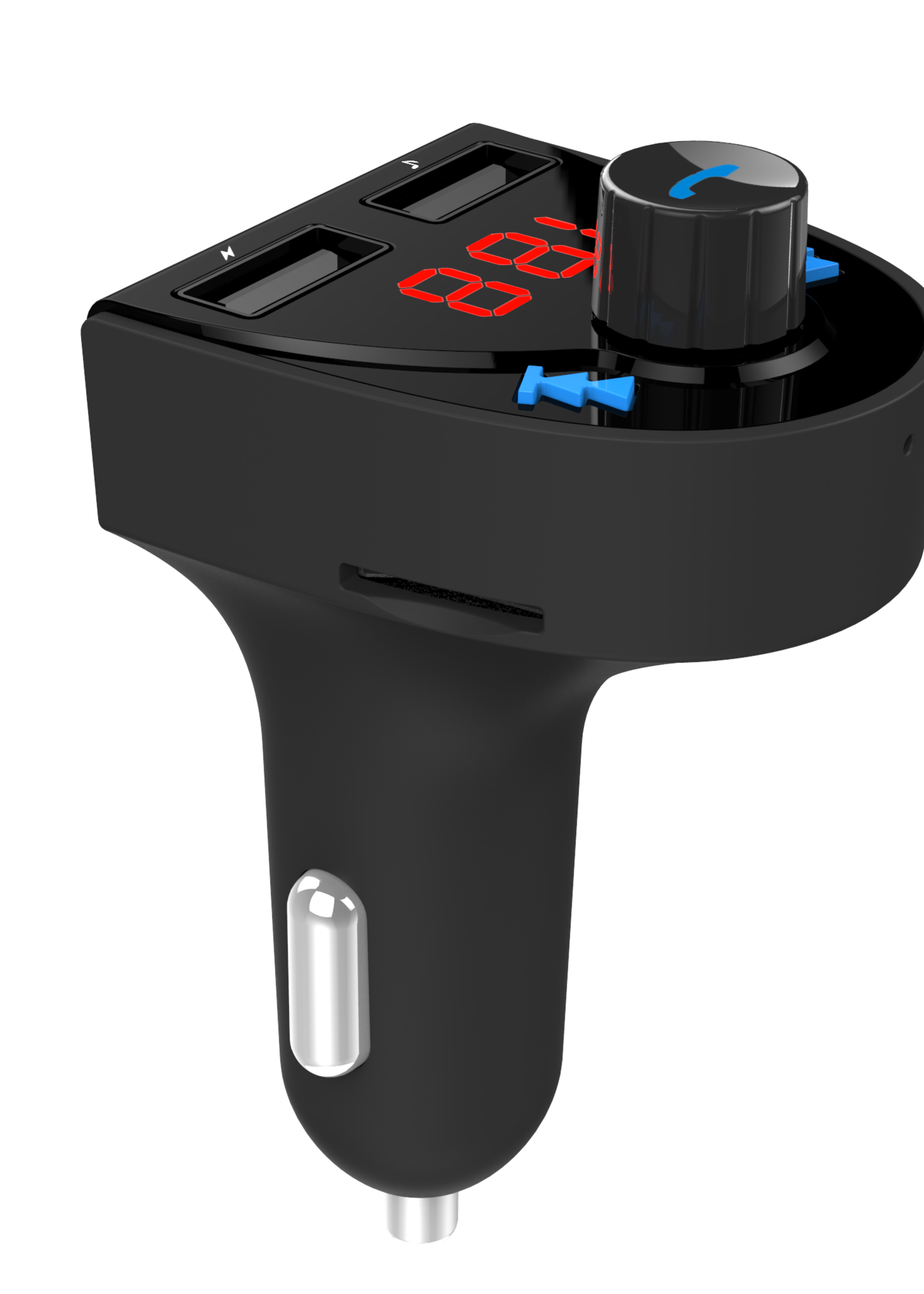 Gembird 3-in-1 Bluetooth carkit met FM transmitter en USB lader, zwart