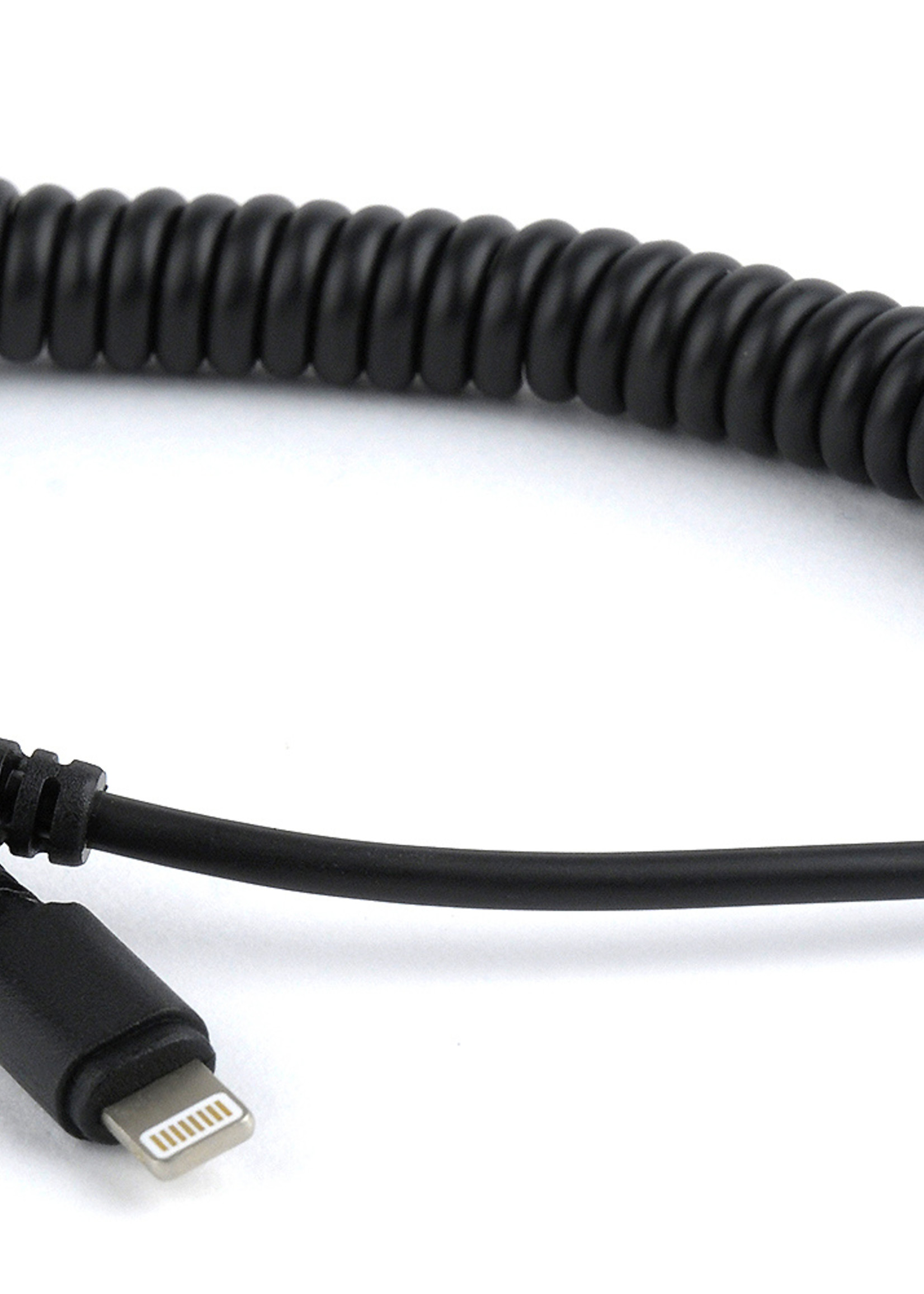 CableXpert USB spiraal-laadkabel voor iPhone, 1.5 m, zwart