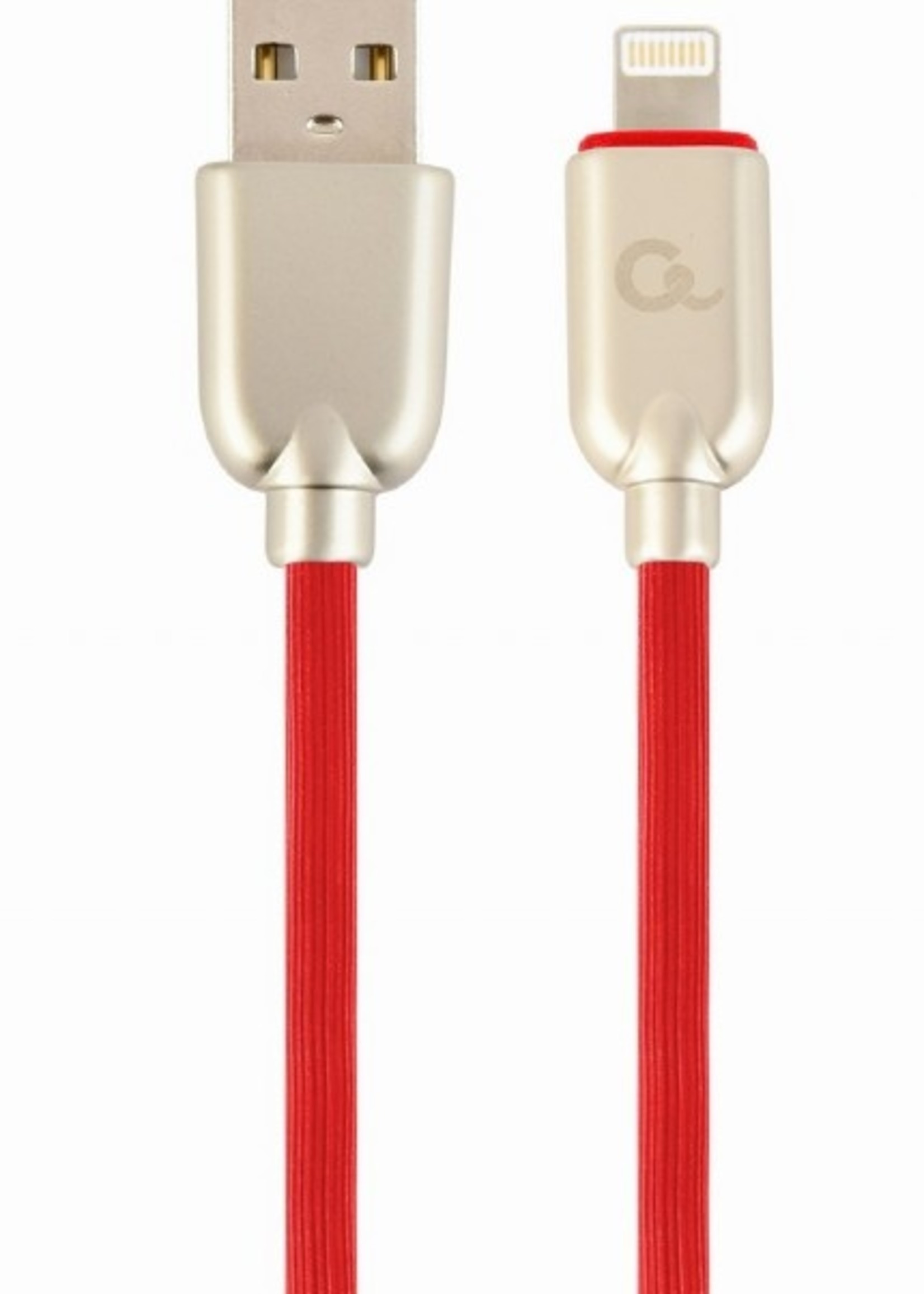 CableXpert Premium 8-pin laad- & datakabel 'rubber', 1 m, rood