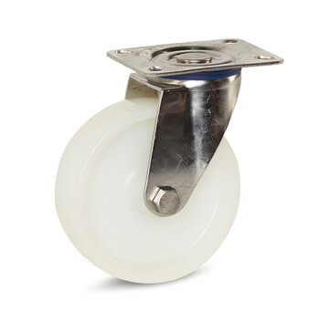 MESO Nylon länkhjul fästplatta - Rostfritt stål 125 mm - 220 kg