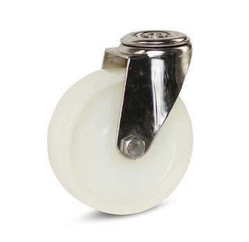 MESO Nylon länkhjul centrumbults infäste- Rostfritt stål  125 mm - 220 kg