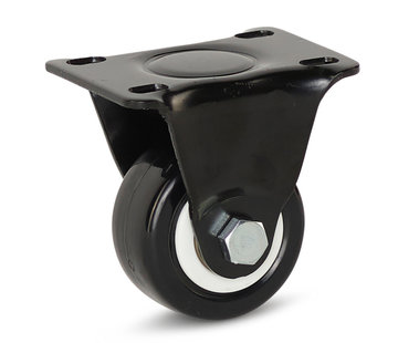 MESO Svarta polyuretan fasthjul 50 mm - 60 kg