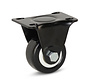 Svarta polyuretan fasthjul  50 mm - BPU2-50