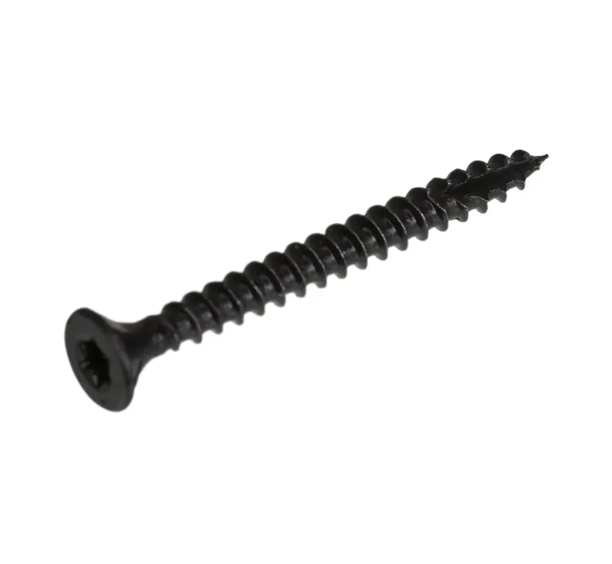 Blackline - Spånskiveskruvar - Torx 20 Flathead - 4,0 x 35 mm - Massiv gänga - Svart (100 st)
