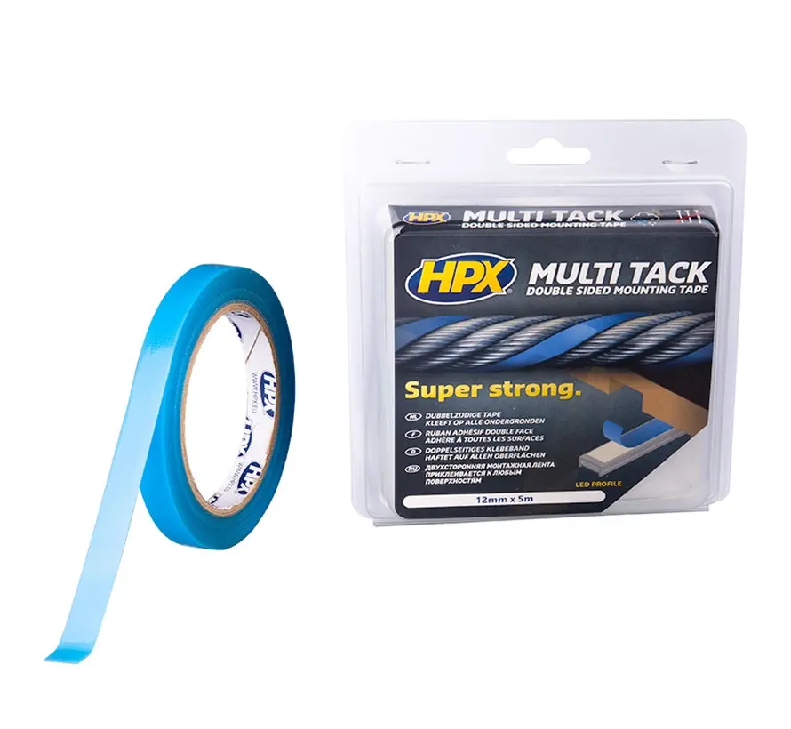 Dubbelhäftande Multi-tack tejp - Semi-transparent - 12mm x 5m