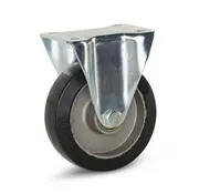 MESO Svarta elastiska gummi fasthjul 125 mm - 300 kg