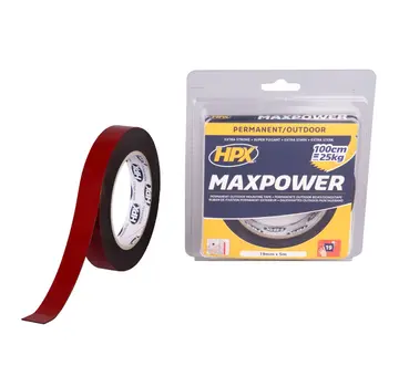 HPX Max Power Fixeringsband för utomhusbruk - Svart - 19 mm x 5 m