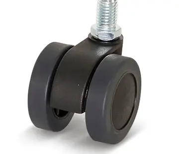 Premium möbelhjul, 42mm, PU med gängtapp 8x15mm