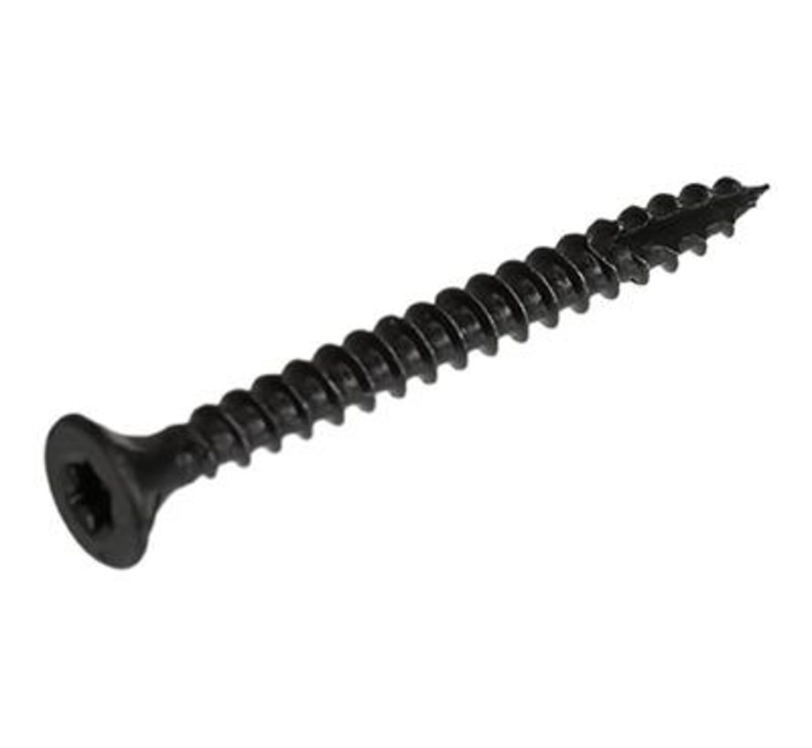 Blackline - Spånskiveskruvar - Torx 20 Flathead - 4,0 x 20 mm - Massiv gänga - Svart (100 st)