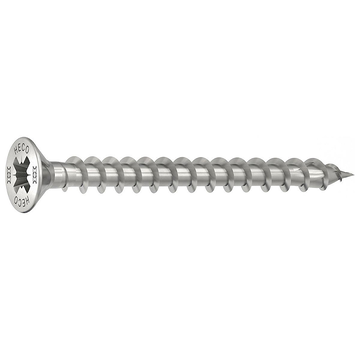 Heco Topix-Plus - Rostfria A2-skruvar - Pozidrive platt försänkt huvud - 3 x20mm - Massiva gängor (200 st)
