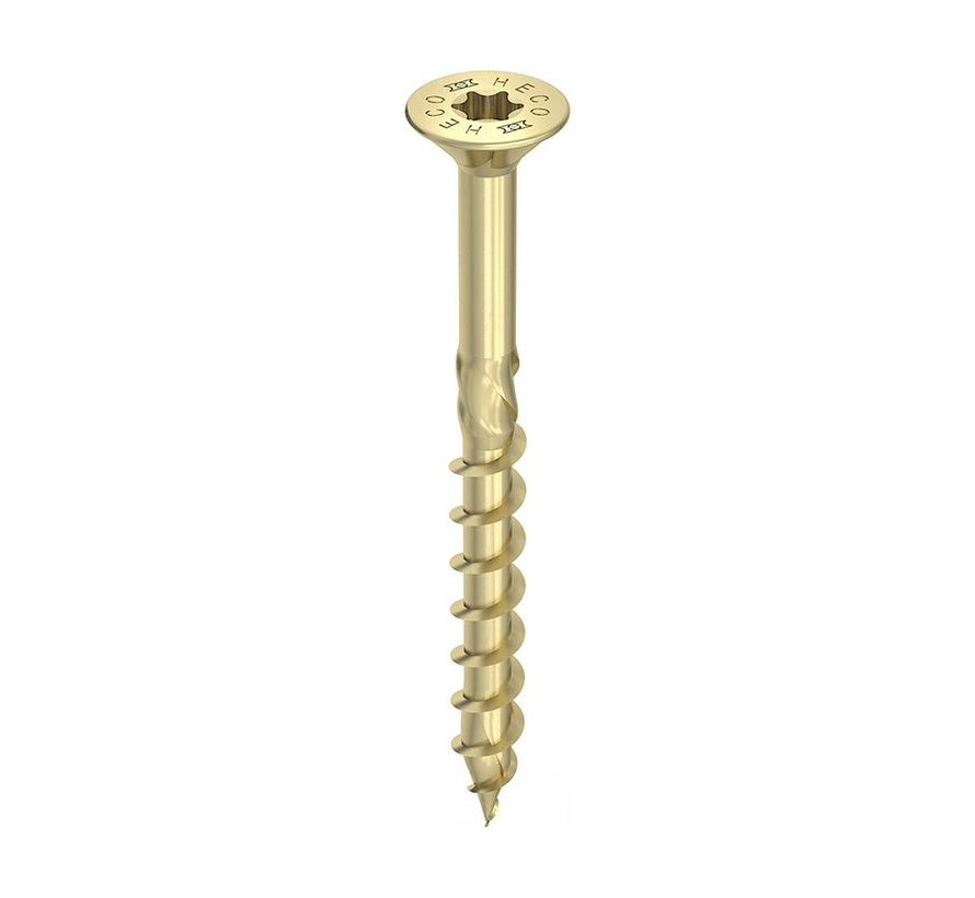 Heco -Topix-Plus skruvar - Torx 30 - 6 x 90mm - Delgänga - Gulförzinkad (6 st)