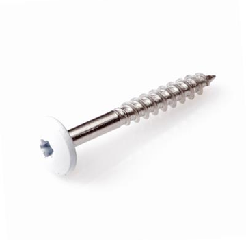 Skruvar för montering av Trespa-skivor - Torx 20 - 4,8x32mm - Rostfritt stål - Delvis gängad - Beige RAL 9001 (100 st)