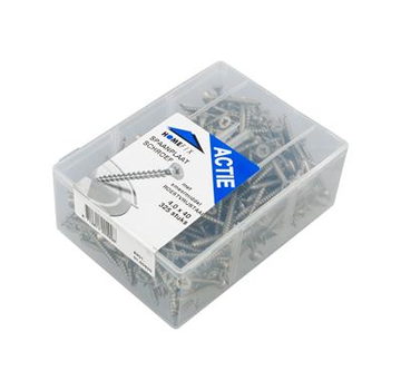 Spånskiveskruvar - Pozidrive 2 - 3,5 x 30 mm - Guldgänga - Förzinkad (200 st.)