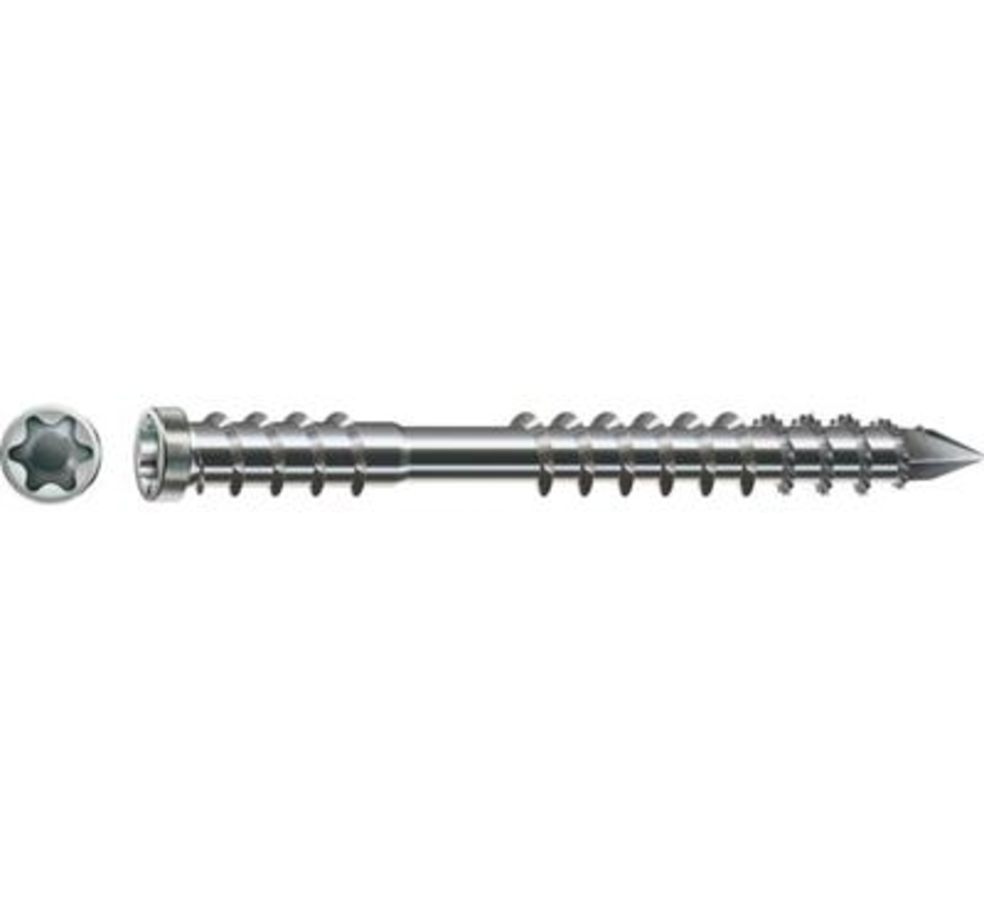 Spax-D - Trallskruv - Torx 25 cylinderhuvud - 5 x 70 mm - Delgänga - rostfritt stål (100 st)