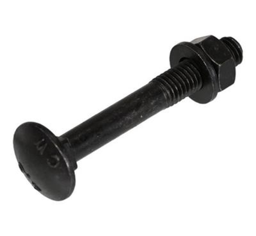 Blackline - Låsbultar - DIN603 - M8 x 90mm - Svart (25 stycken)