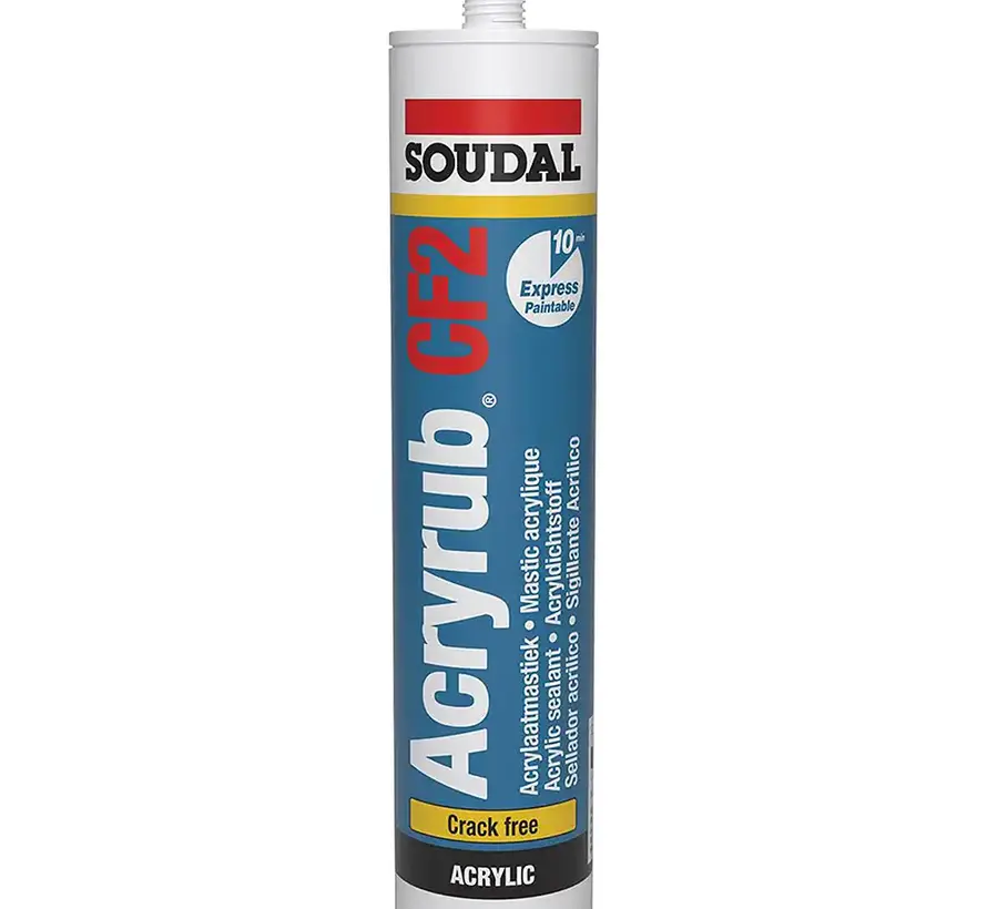 Soudal - Acryrub CF2 Crackfree - Akryl tätningsmedel - Vit - 310ml