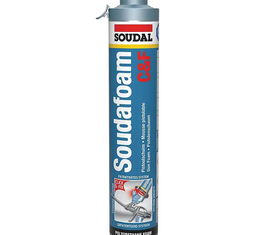 Soudal - Soudafoam Click & Fix - Pur pistolskum/Isoleringsskum - 750ml
