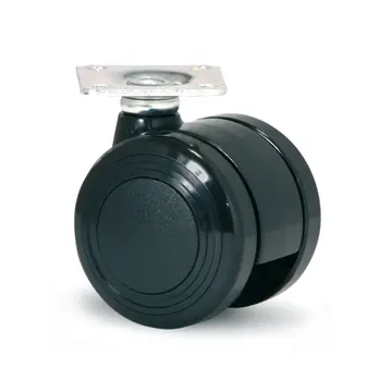 MESO Möbelhjul 40mm PU dubbelt mjukt med platta 38x38mm