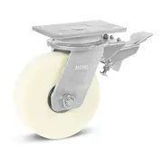 MESO Super kraftigt länkhjul i nylon med broms - 200 mm - 2400 kg