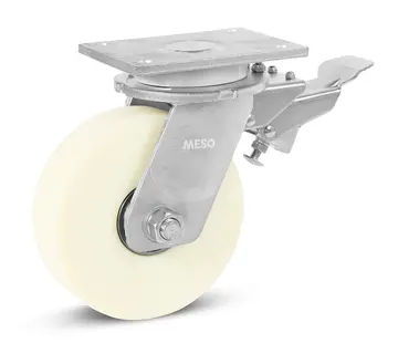 MESO Super kraftigt länkhjul i nylon med broms - 200 mm - 2400 kg