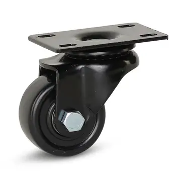 MESO Svängbart hjul i svart nylon med topplatta - 50 mm - 150 kg