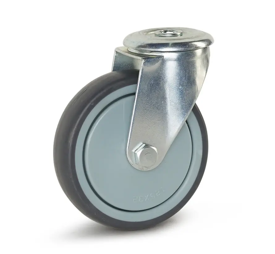 Utrustningshjul med centralhål - 125 mm - 130 kg