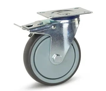 MESO Utrustningshjul bromsat med topplatta - 125 mm - 130 kg