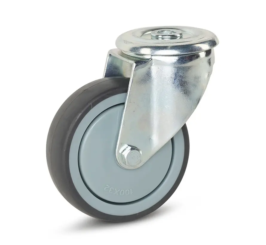 Utrustningshjul med centralhål - 100 mm - 110 kg