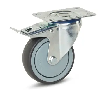 MESO Utrustningshjul bromsat med topplatta - 100 mm - 110 kg