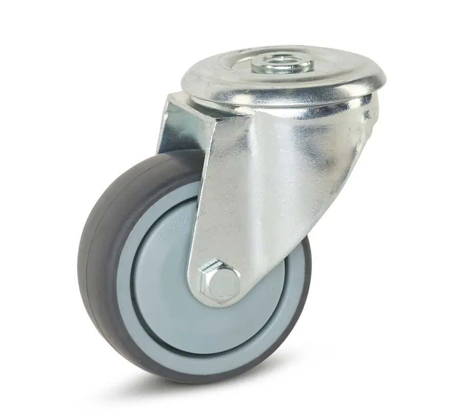 Utrustningshjul med centralhål - 80 mm - 80 kg